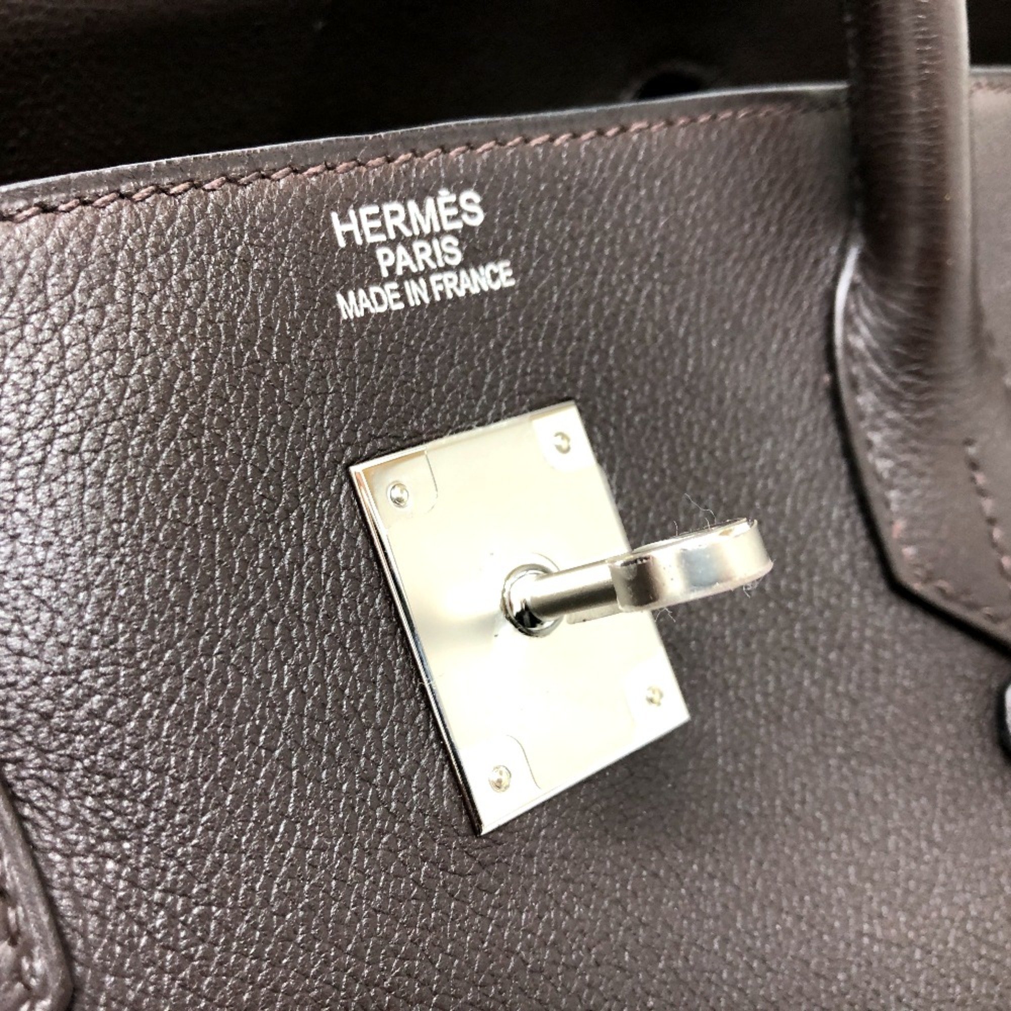 Hermes Tote Bag Hand Bag Chocolat x SVHardware Brown SilverHardware