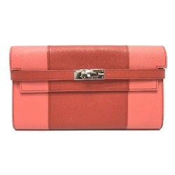 Hermes Long wallet Long Wallet pink SilverHardware