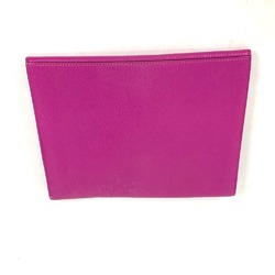 Hermes flap pouch bag Clutch bag Rose purple pink SilverHardware