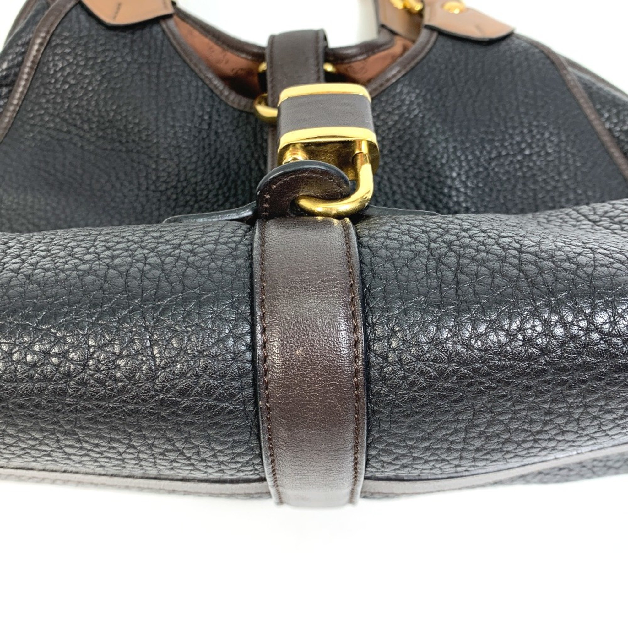 Loewe anagram Bag Hand Bag Black x Brown