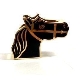 Hermes Cheval Horse Horse motif fashion accessories Scarf ring Gold Black