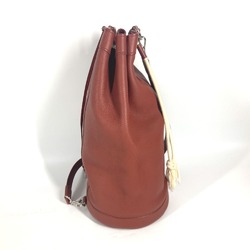 Hermes H logo Drawstring Duffle Bag One Shoulder Shoulder Bag Rouge Brown