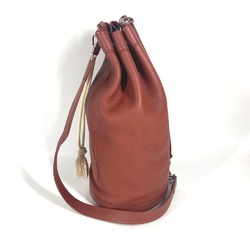 Hermes H logo Drawstring Duffle Bag One Shoulder Shoulder Bag Rouge Brown