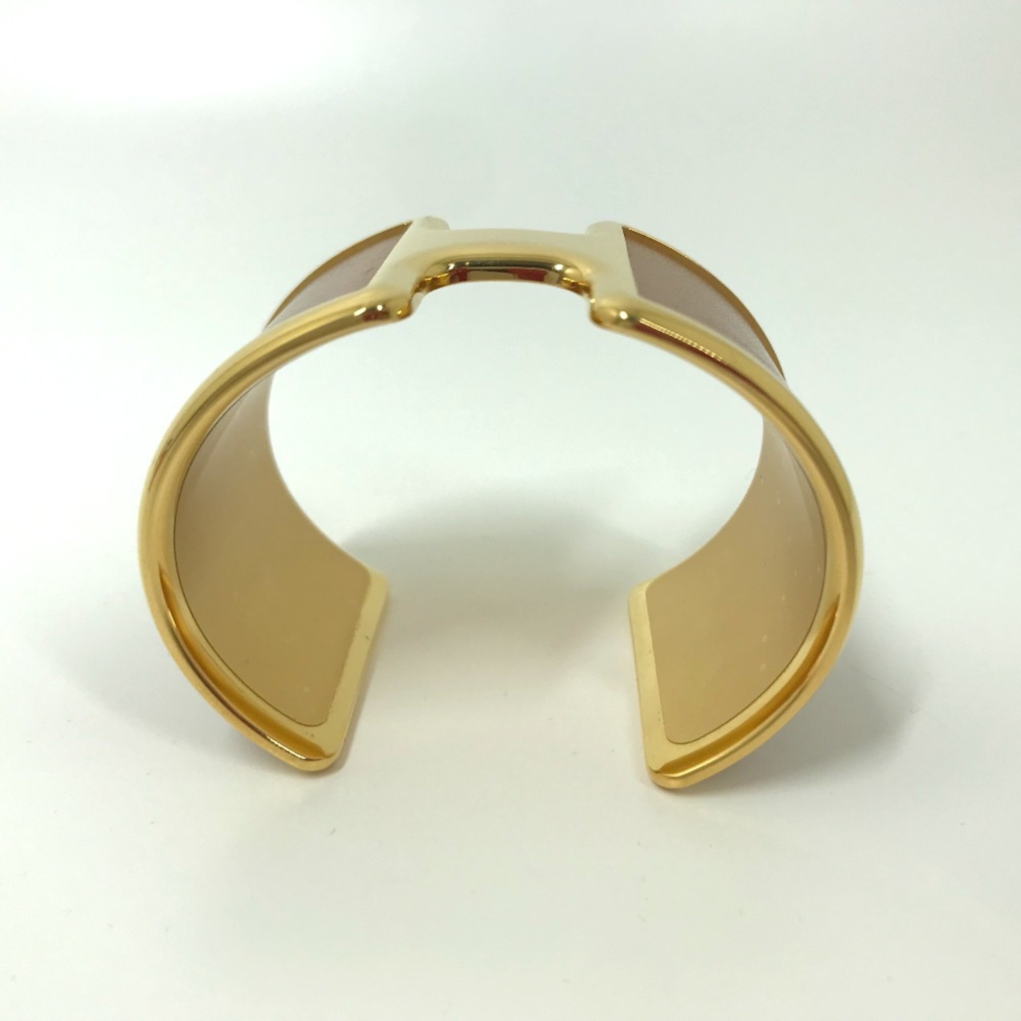 Hermes Bracelet Accessories Bangle Brown x Gold