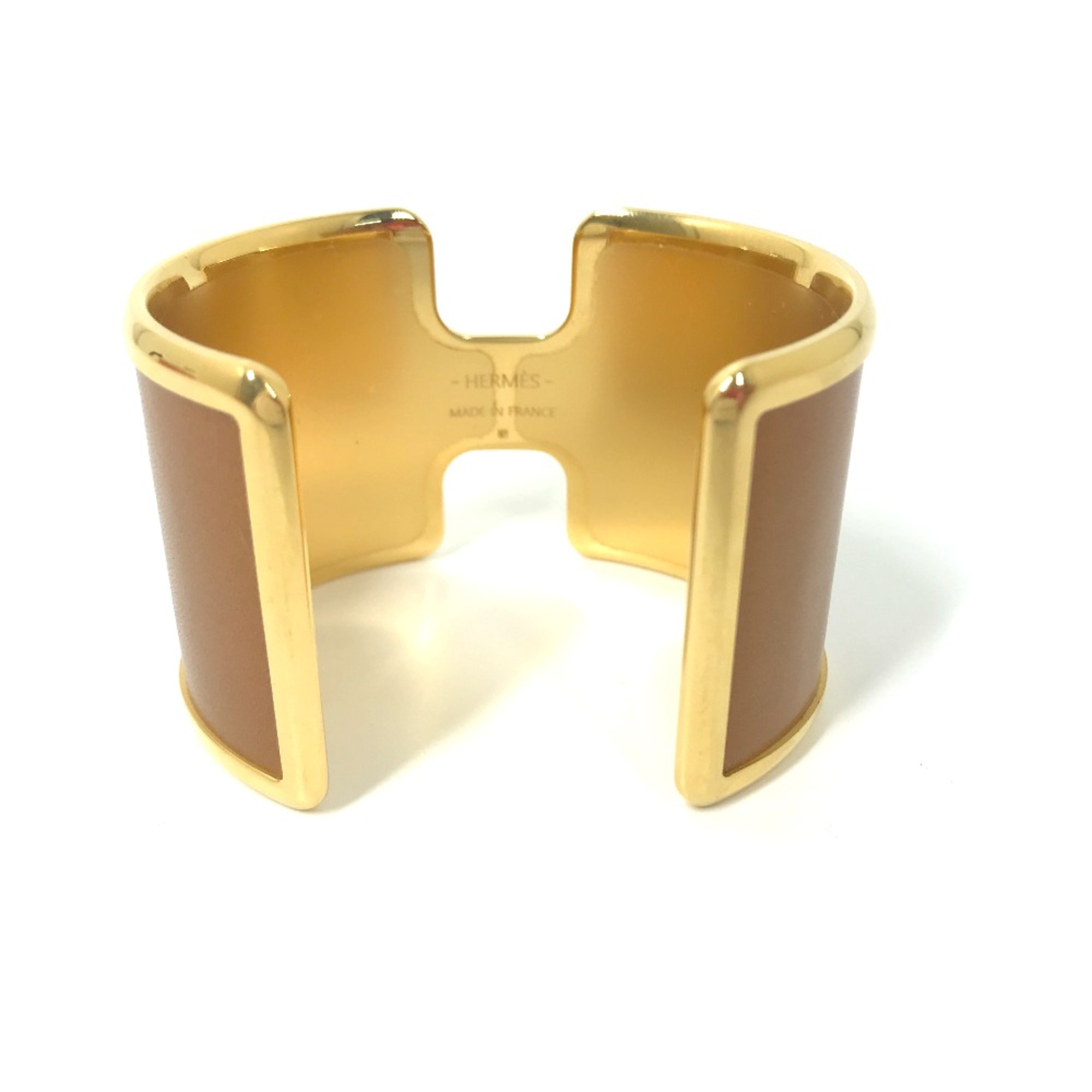 Hermes Bracelet Accessories Bangle Brown x Gold