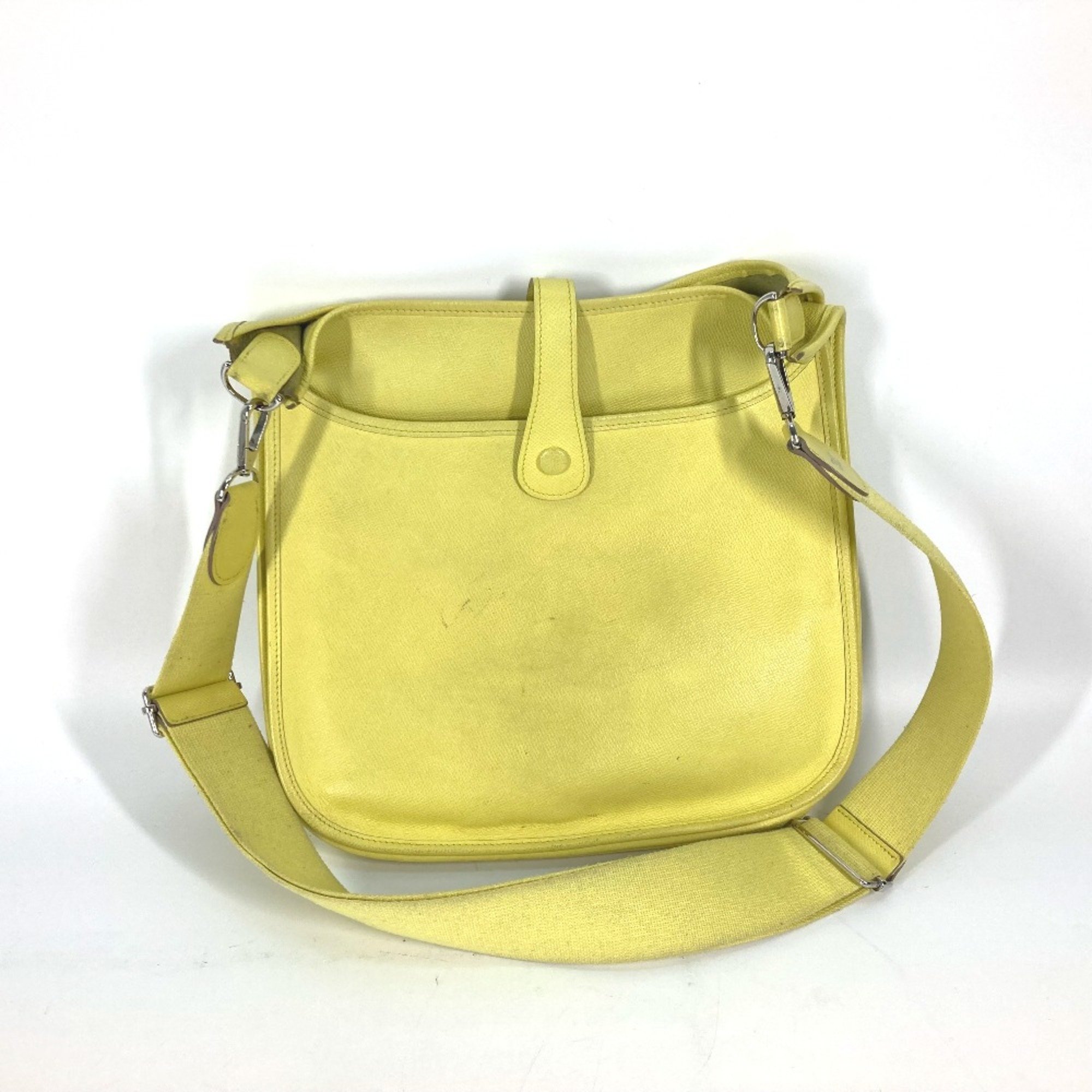 Hermes Crossbody bag Punching logo Shoulder Bag lime yellow