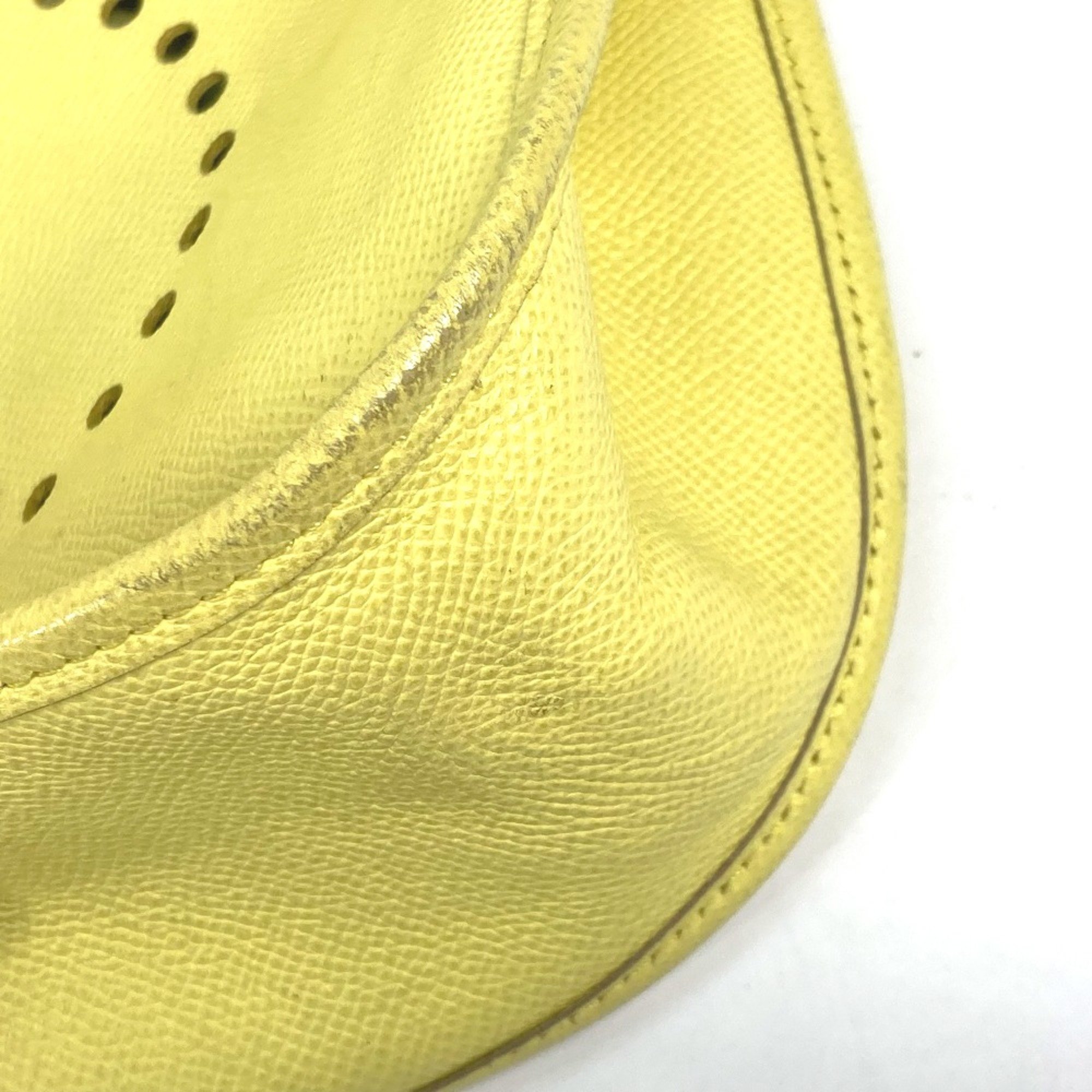 Hermes Crossbody bag Punching logo Shoulder Bag lime yellow