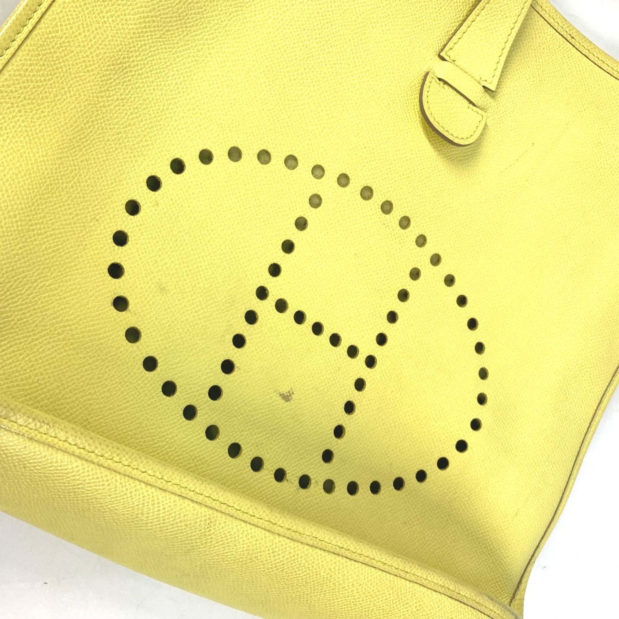 Hermes Crossbody bag Punching logo Shoulder Bag lime yellow