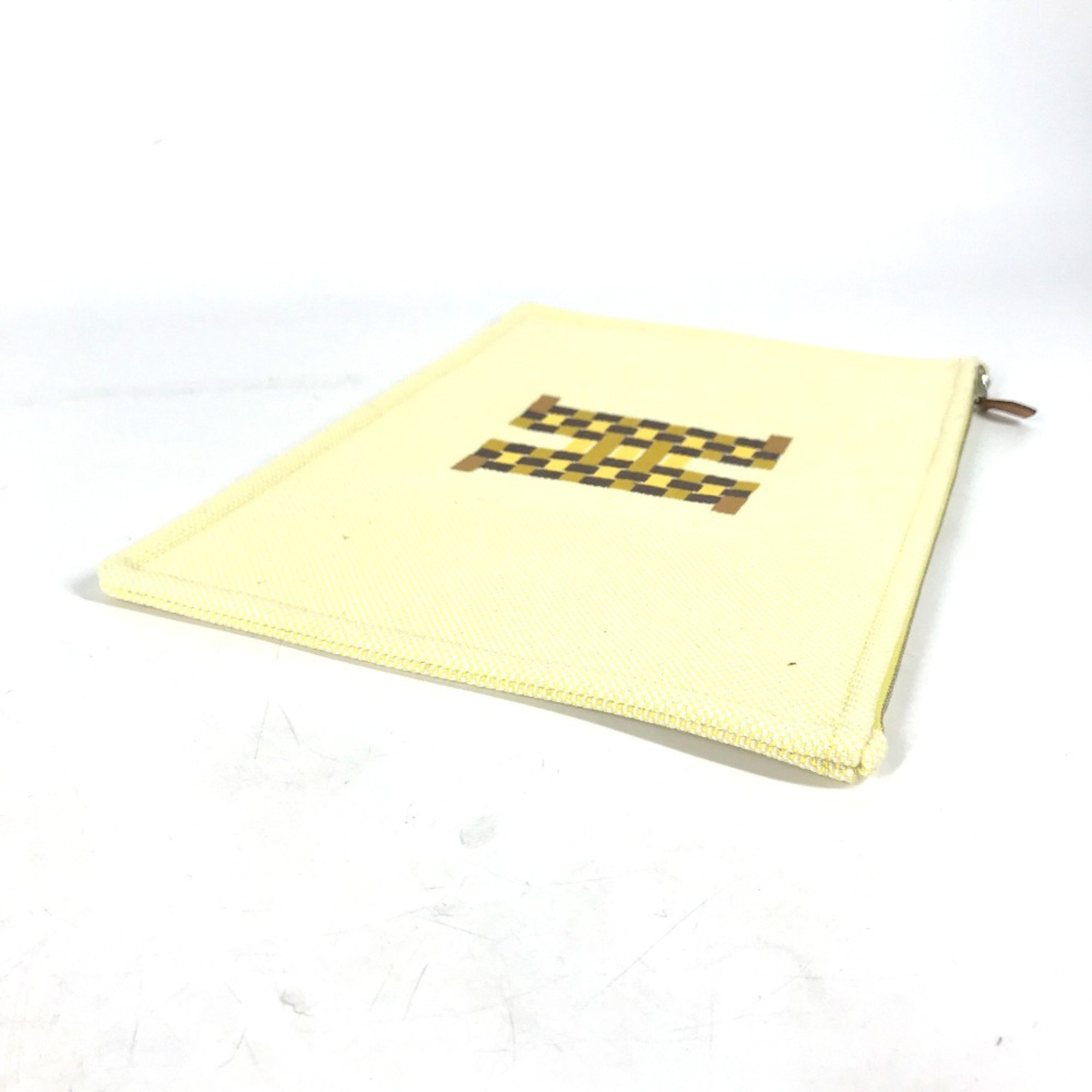 Hermes Flat pouch bag Clutch bag Makeup pouch Pouch yellow