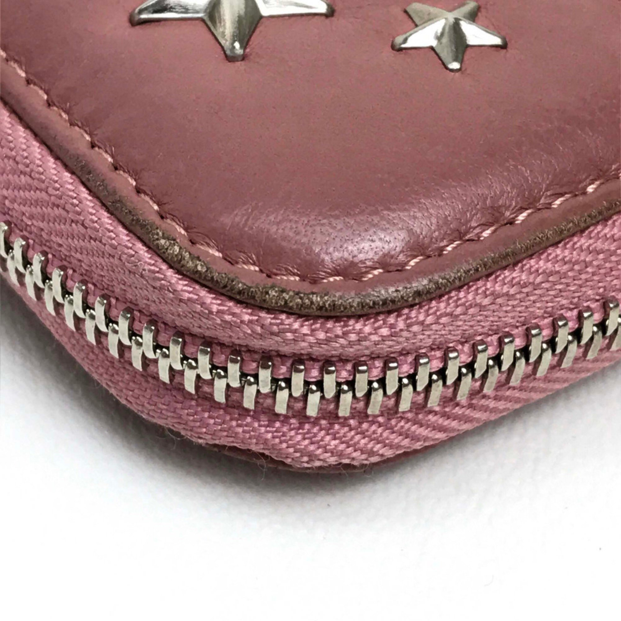 Jimmy Choo Star studs Zip Around Long Wallet Long Wallet Rose Pink Based