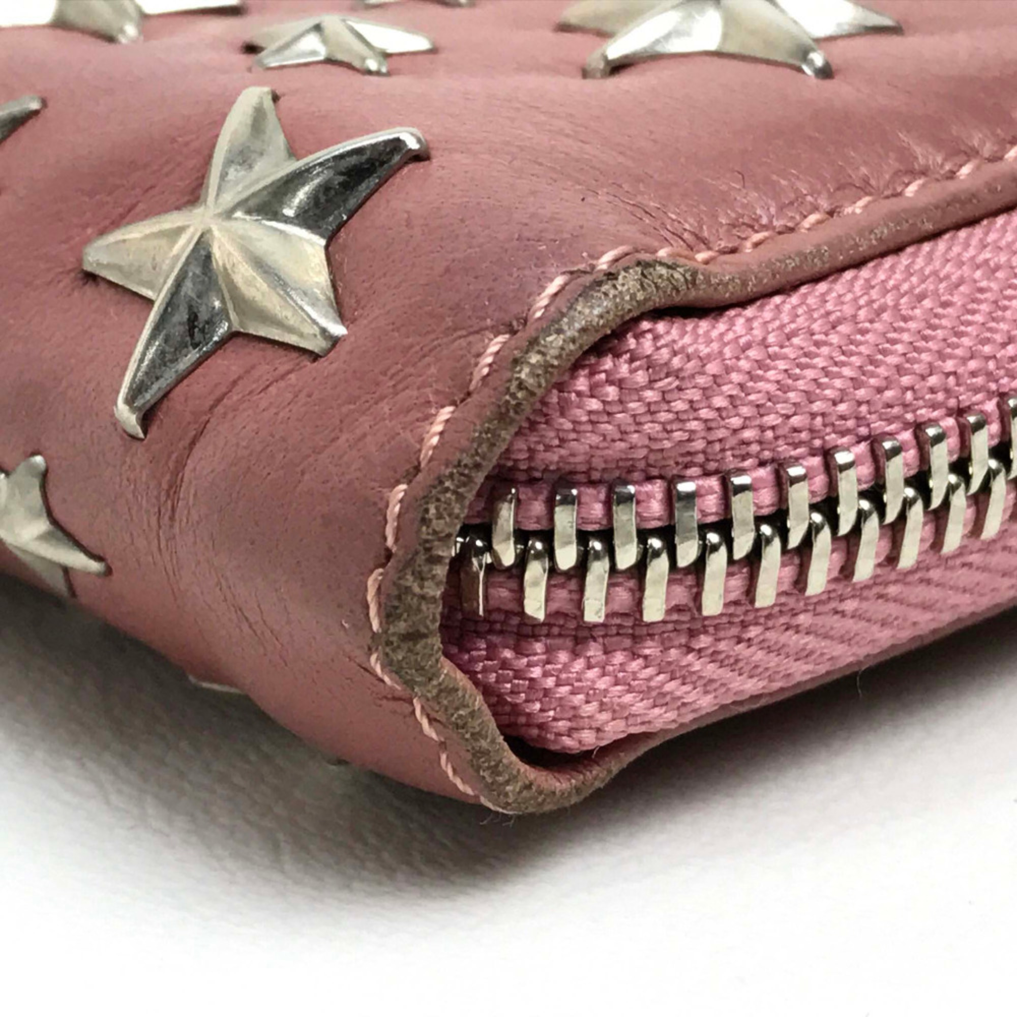 Jimmy Choo Star studs Zip Around Long Wallet Long Wallet Rose Pink Based