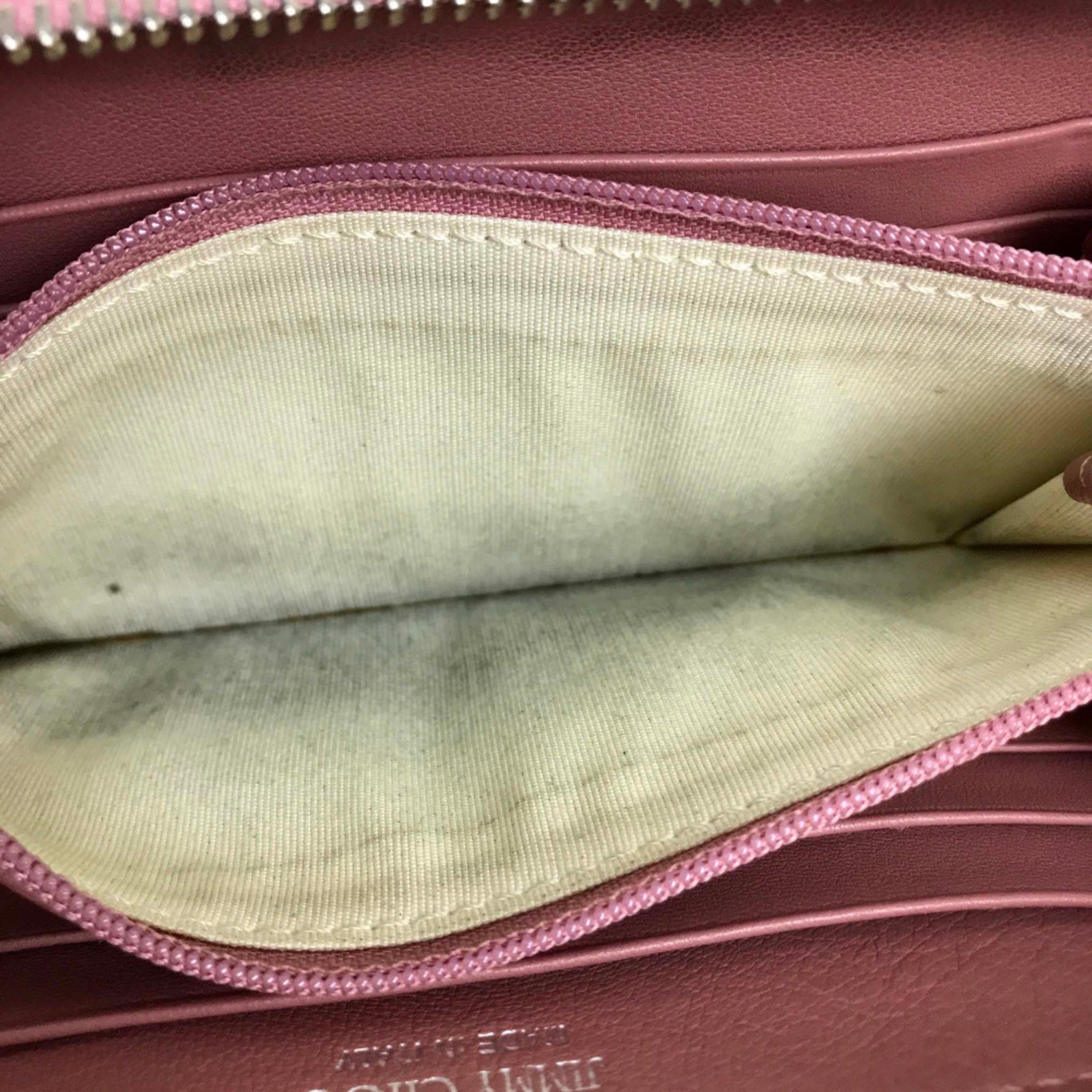 Jimmy Choo Star studs Zip Around Long Wallet Long Wallet Rose Pink Based