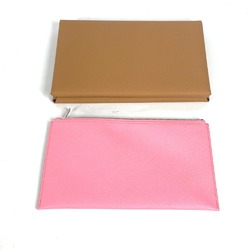 Hermes With porch Flat pouch Bifold bag Clutch bag Brown x pink