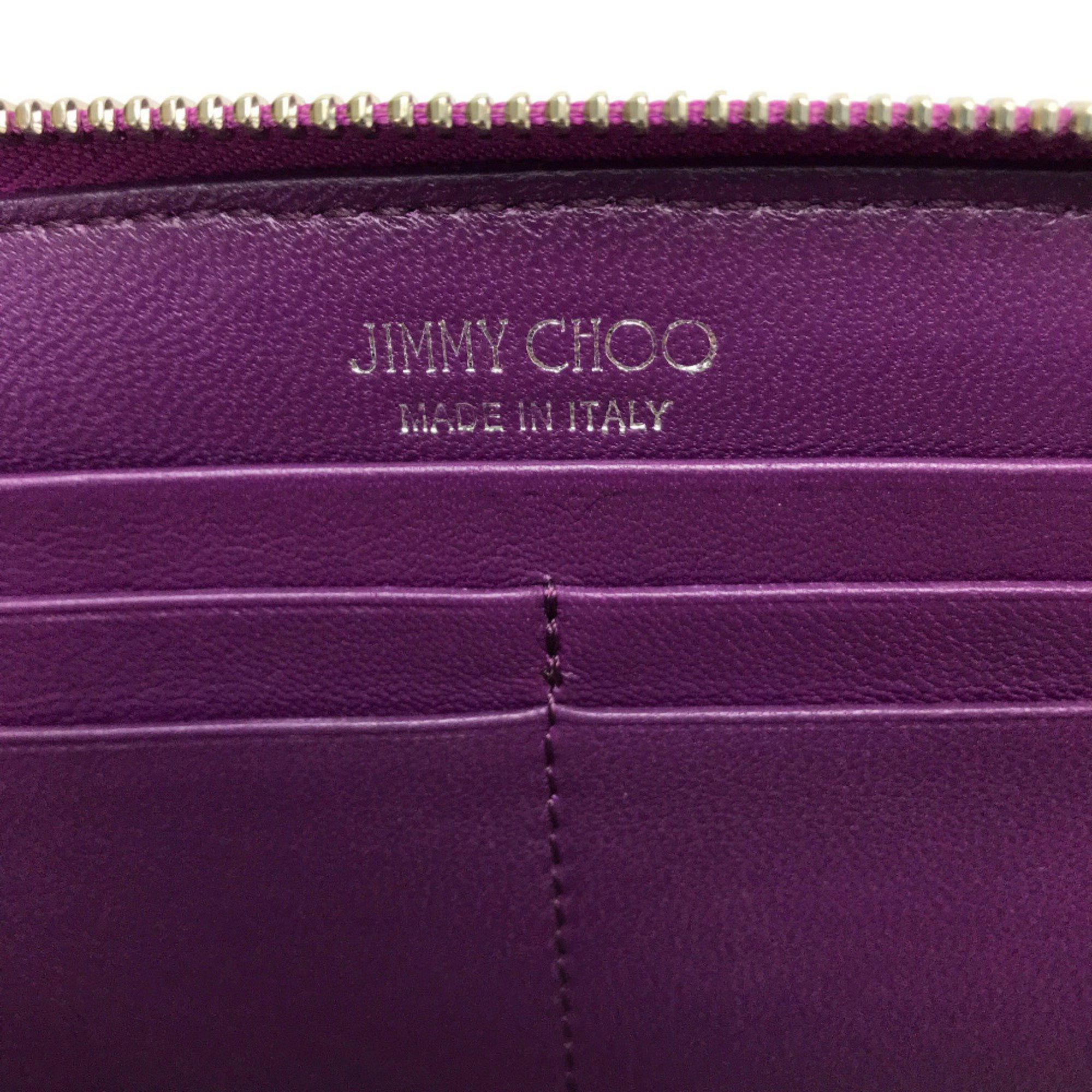 Jimmy Choo 163FILIPA.CIM Star stud filipa Zip Around Long Wallet Long Wallet Metallic purple