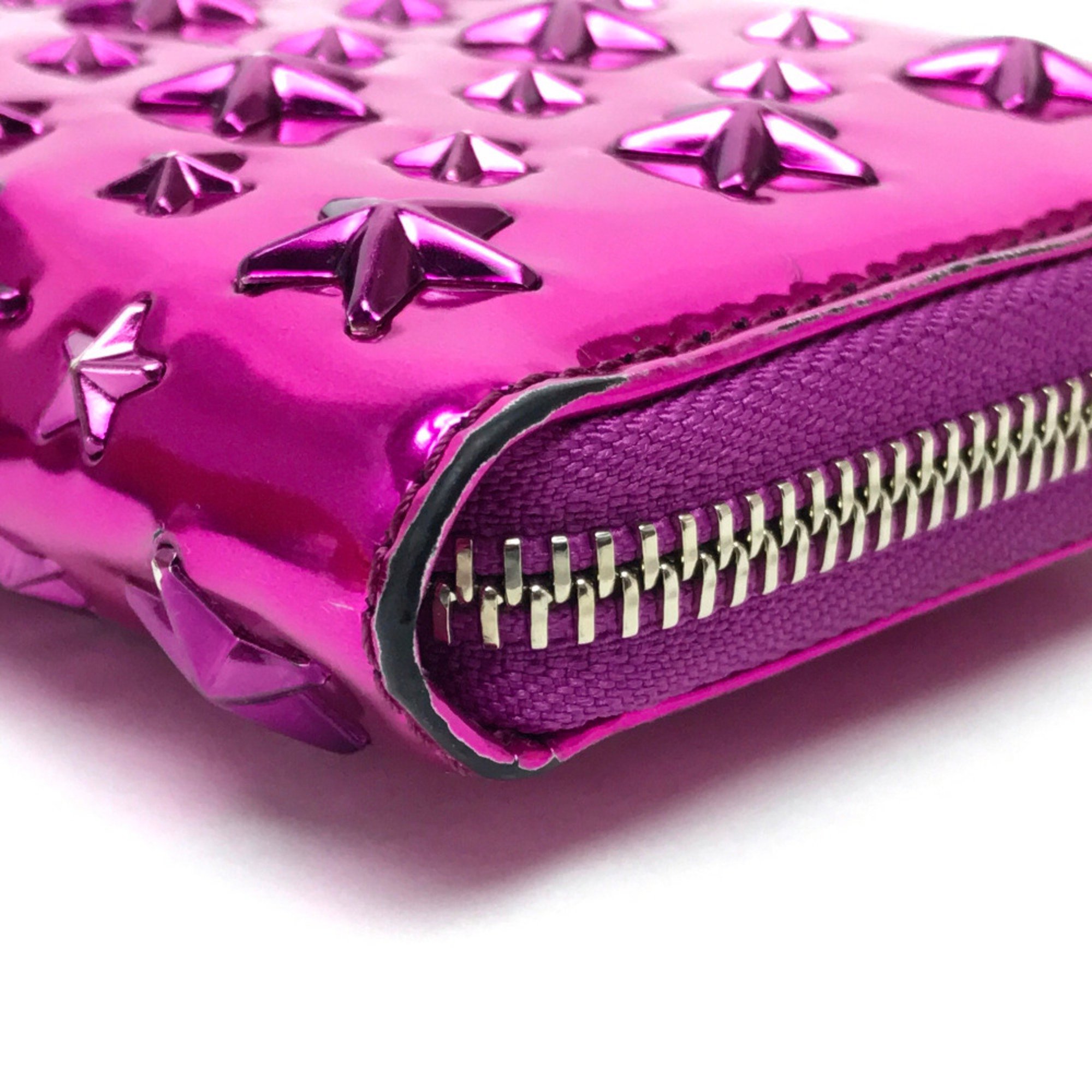 Jimmy Choo 163FILIPA.CIM Star stud filipa Zip Around Long Wallet Long Wallet Metallic purple