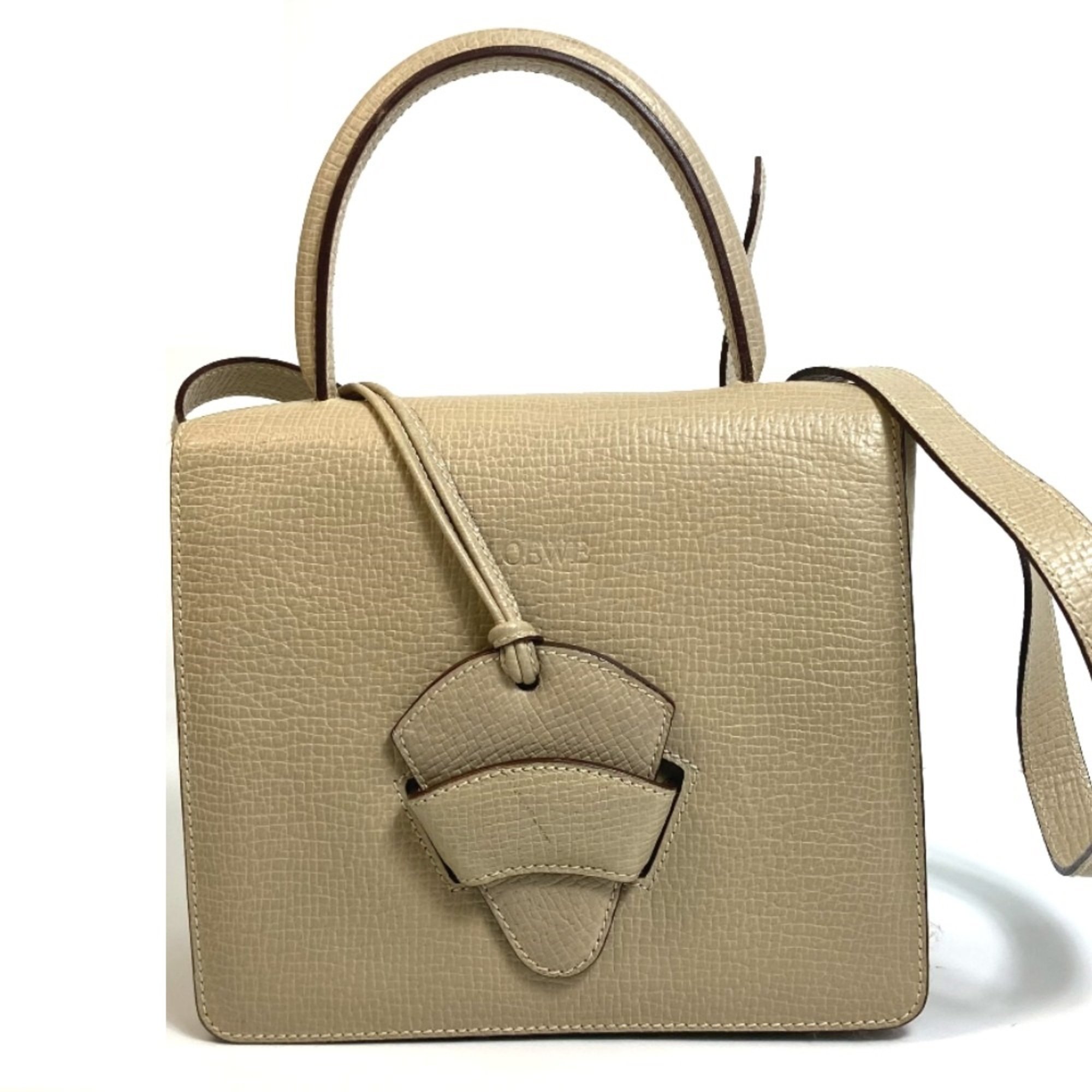 Loewe 2WAY Shoulder Bag Hand Bag Beige eLADY Globazone