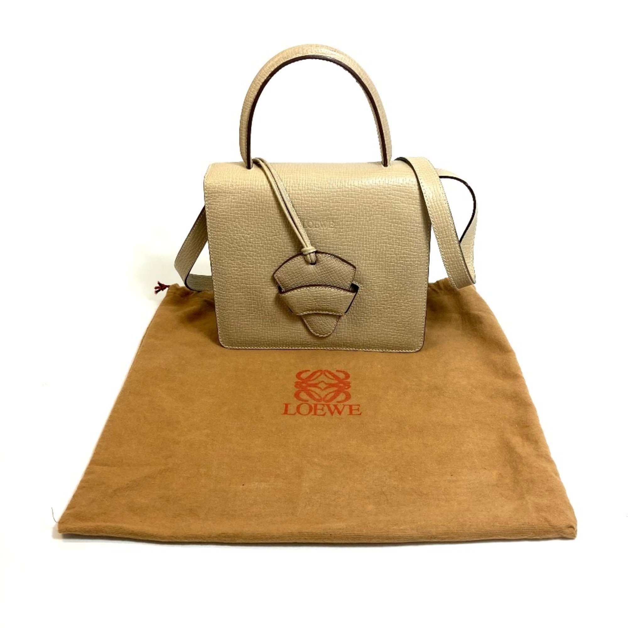 Loewe 2WAY Shoulder Bag Hand Bag Beige