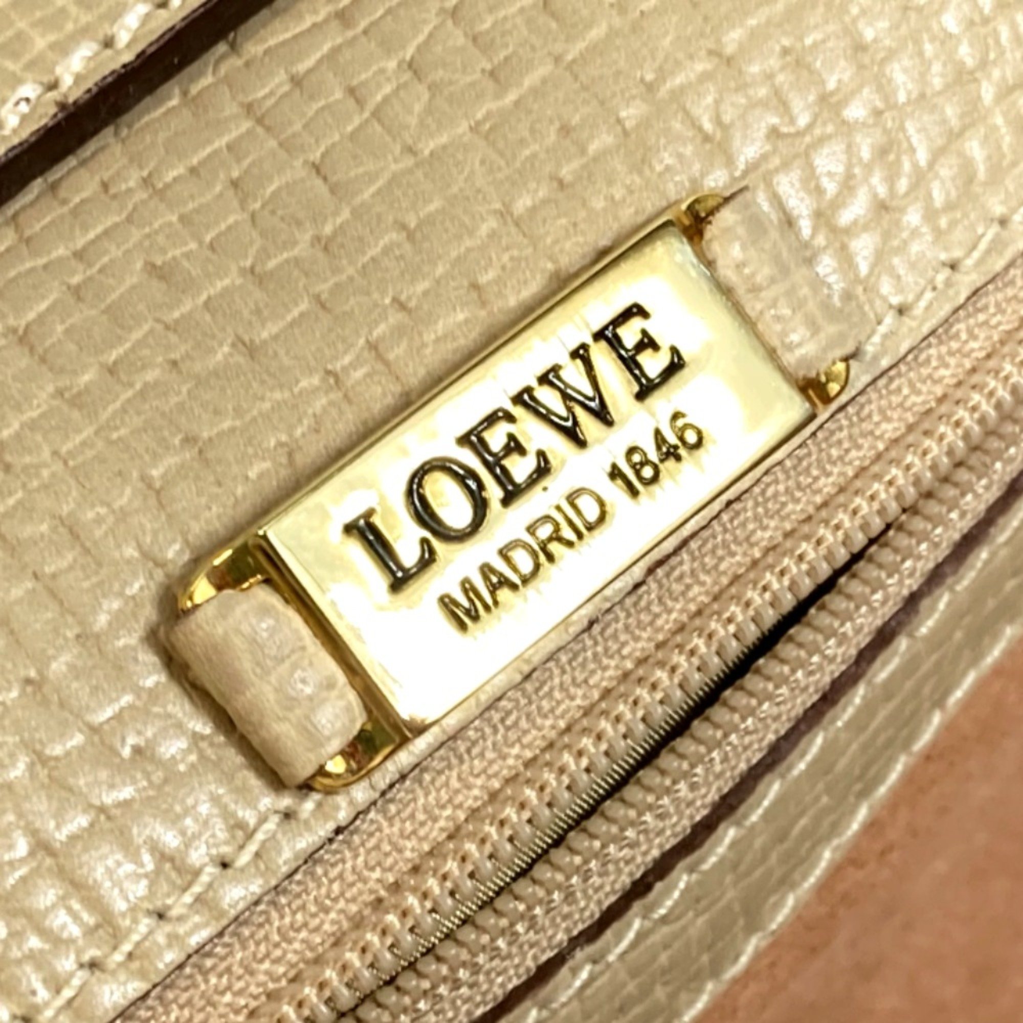 Loewe 2WAY Shoulder Bag Hand Bag Beige