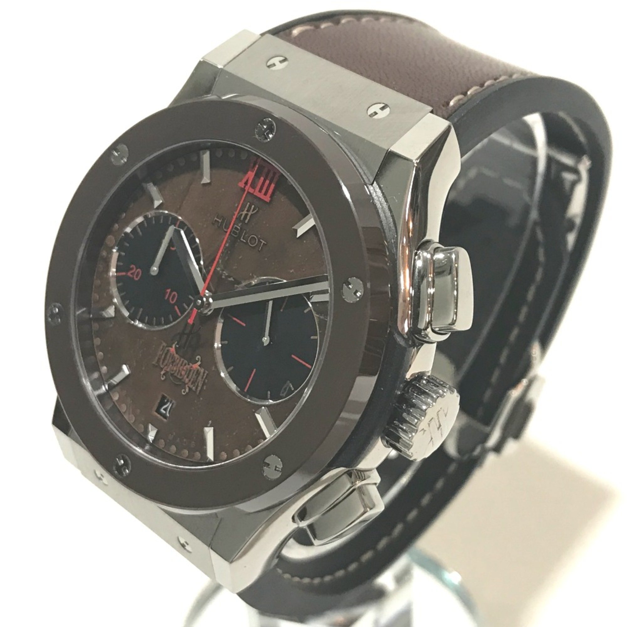 Hublot 521.NC.0589.VR.OPX14 Forbidden X Automatic with cigar box Wristwatch Silver Brown belt