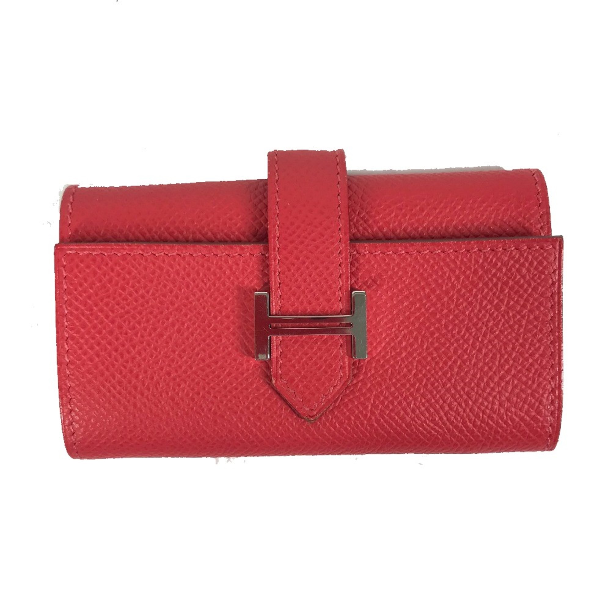 Hermes 4 key case Key H logo Key Case Red SilverHardware