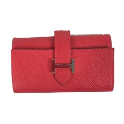 Hermes 4 key case Key H logo Key Case Red SilverHardware