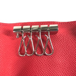 Hermes 4 key case Key H logo Key Case Red SilverHardware