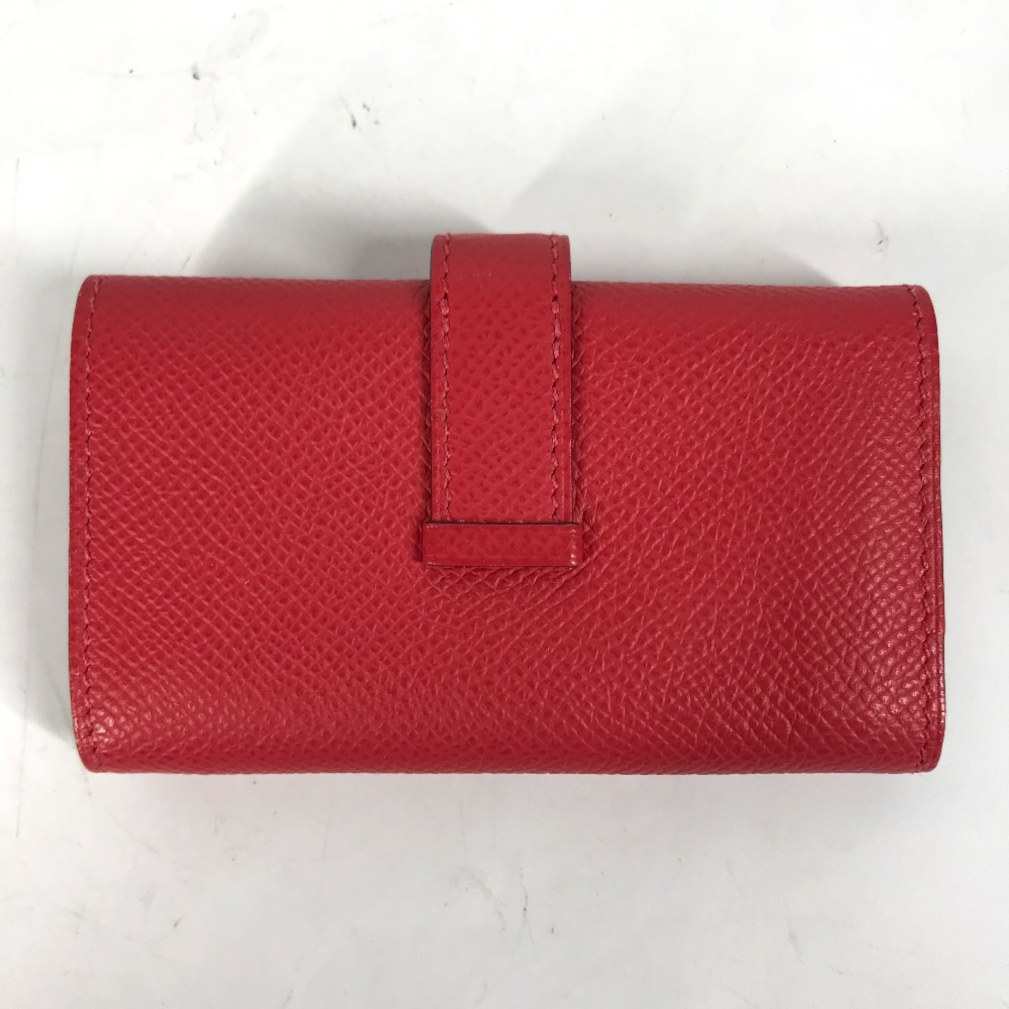 Hermes 4 key case Key H logo Key Case Red SilverHardware