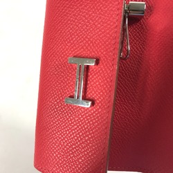 Hermes 4 key case Key H logo Key Case Red SilverHardware