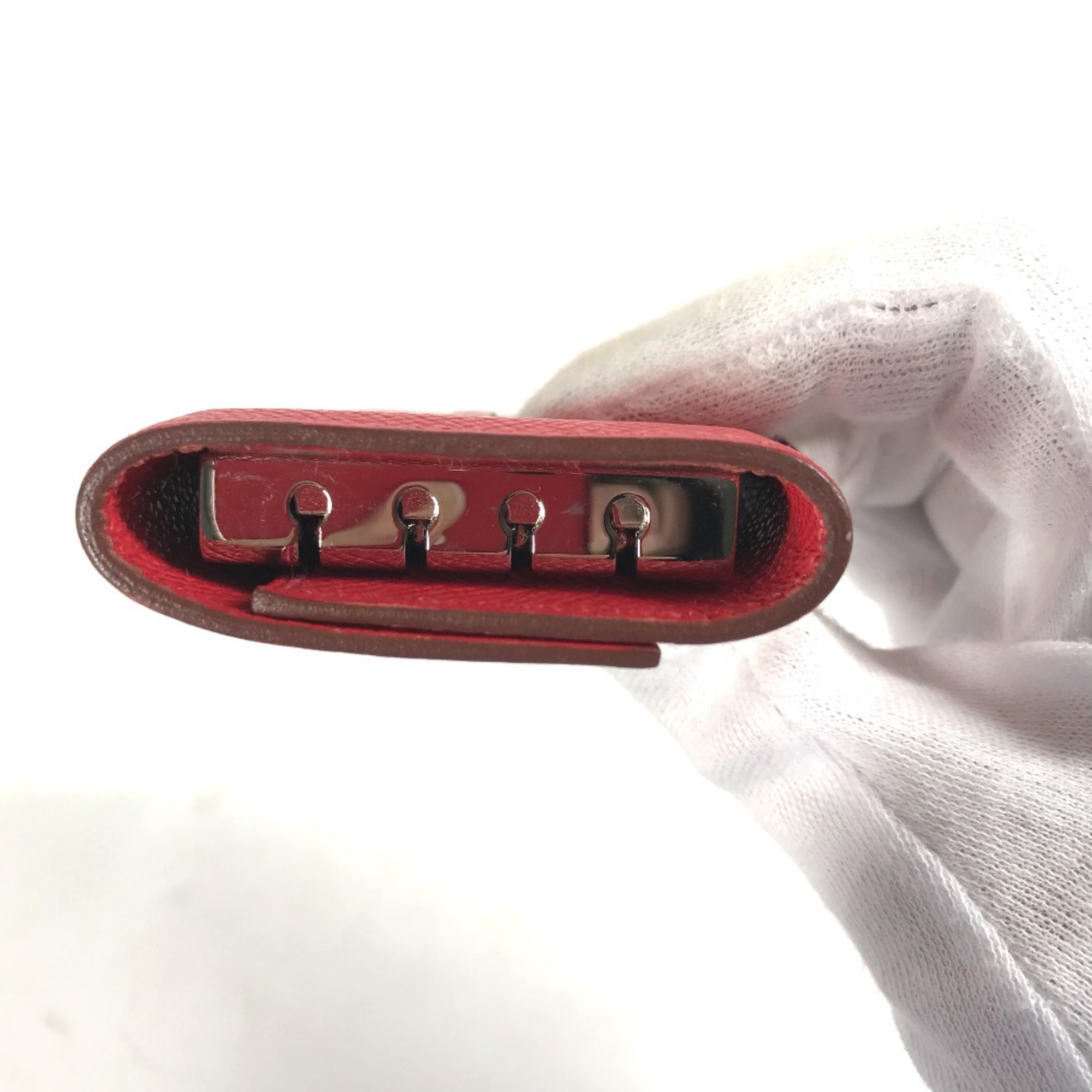 Hermes 4 key case Key H logo Key Case Red SilverHardware