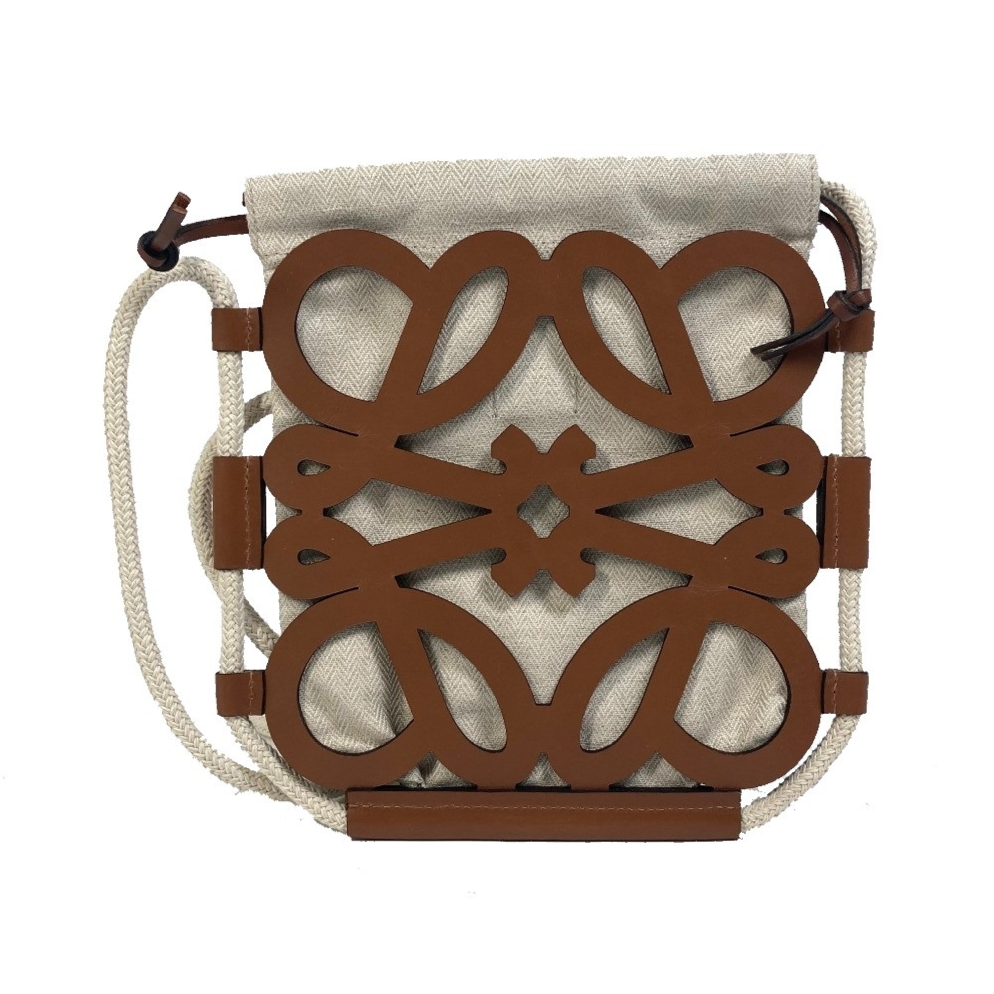 Loewe B922Q09X01 anagram bag shawl Shoulder Bag Beige x Brown