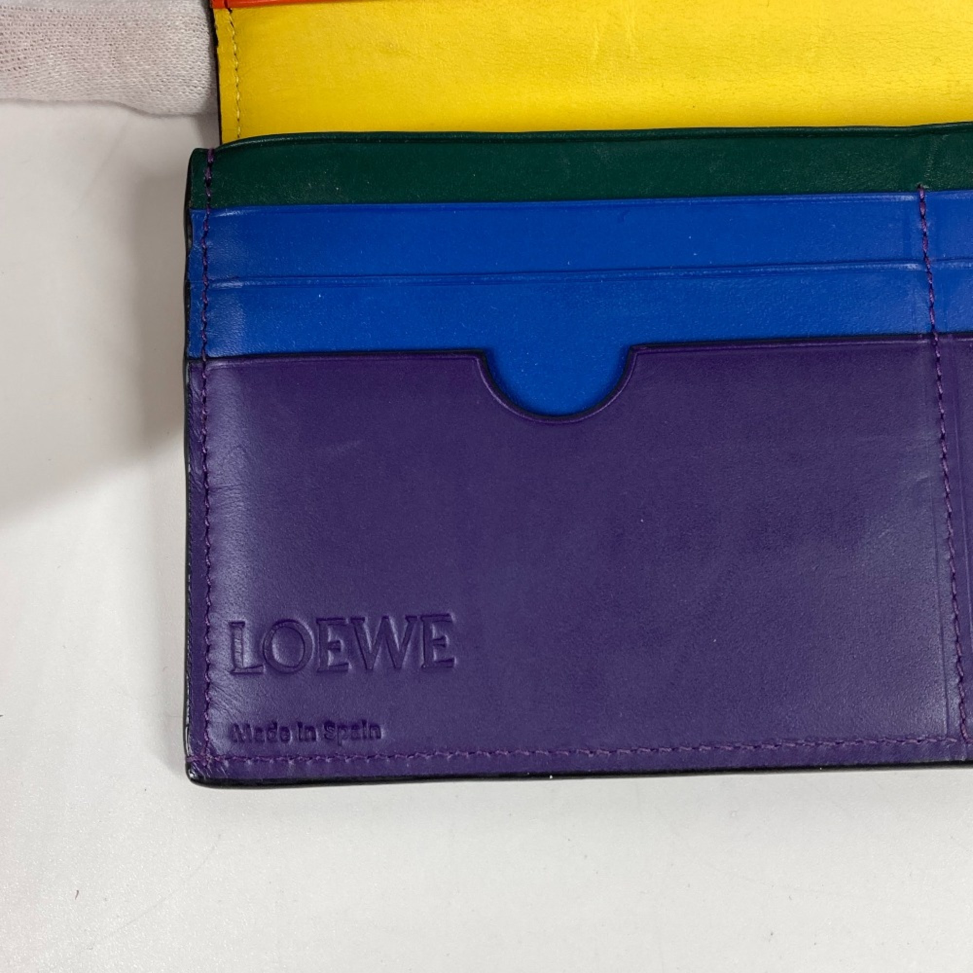 Loewe long wallet rainbow Two fold Long Wallet Black Multicolore