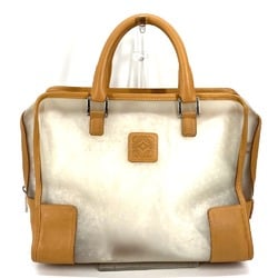 Loewe Anagram 2000 pieces limited model Tote Bag bag with pouch Hand Bag Clear x Brown