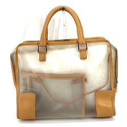 Loewe Anagram 2000 pieces limited model Tote Bag bag with pouch Hand Bag Clear x Brown