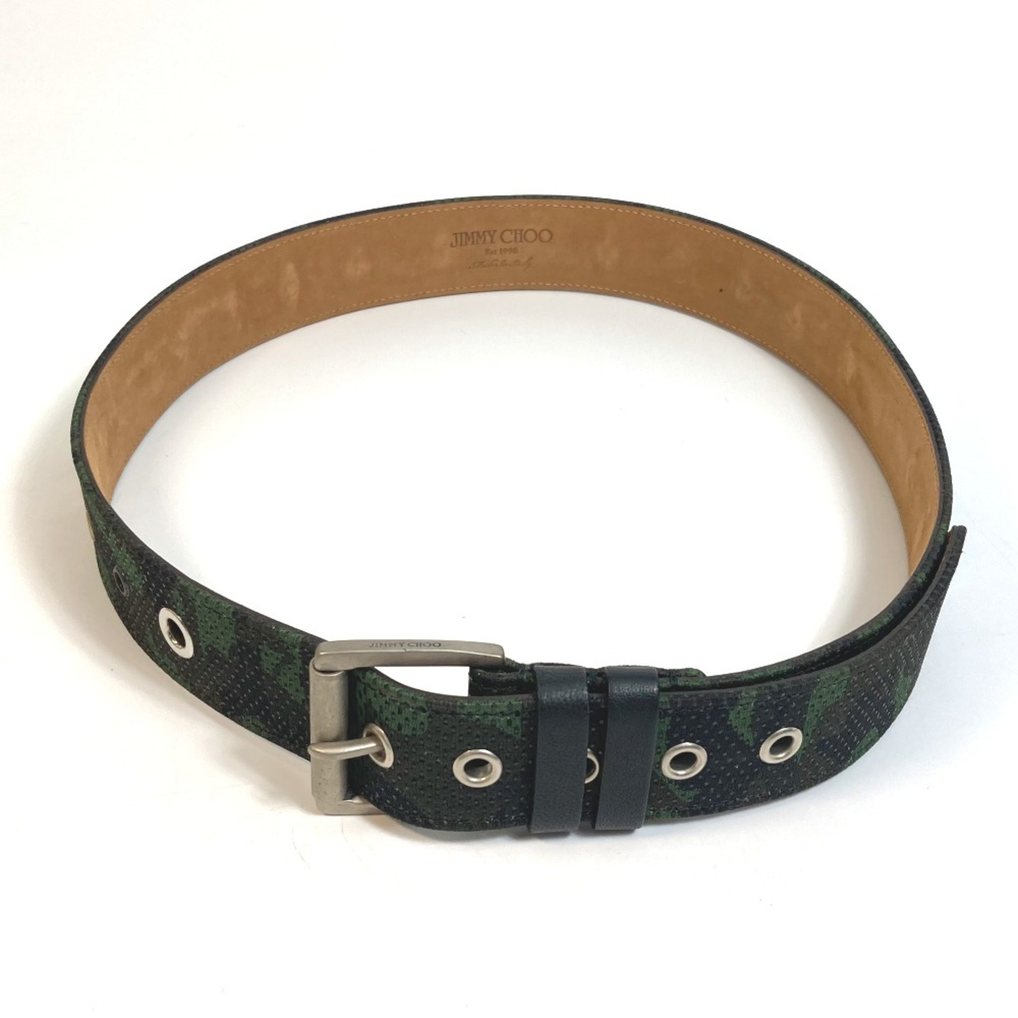 Jimmy Choo buckle Fashion Accessories belt camouflage Green