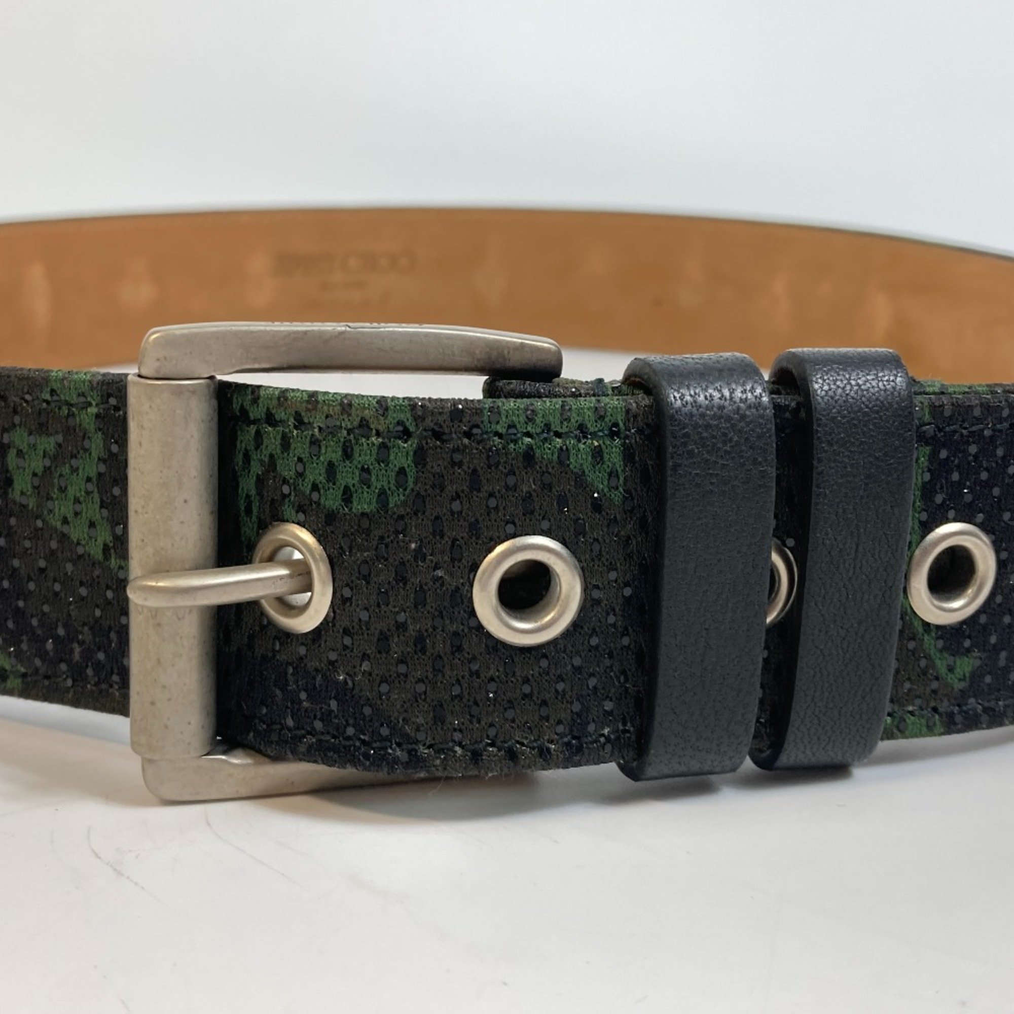 Jimmy Choo buckle Fashion Accessories belt camouflage Green