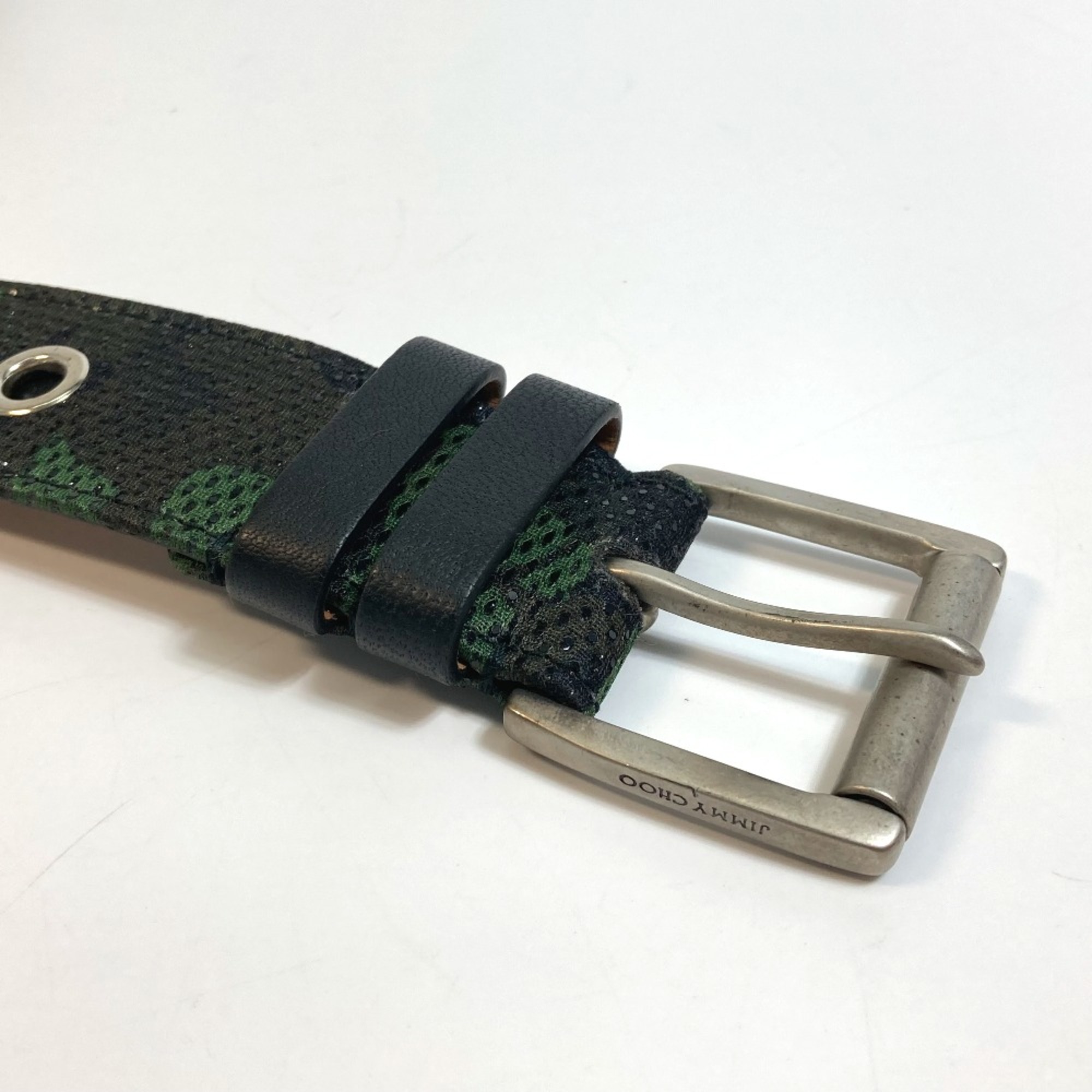 Jimmy Choo buckle Fashion Accessories belt camouflage Green