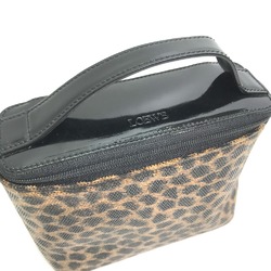 Loewe Leopard leopard print leopard Hand Bag bag with mirror Vanity bag Brown Black