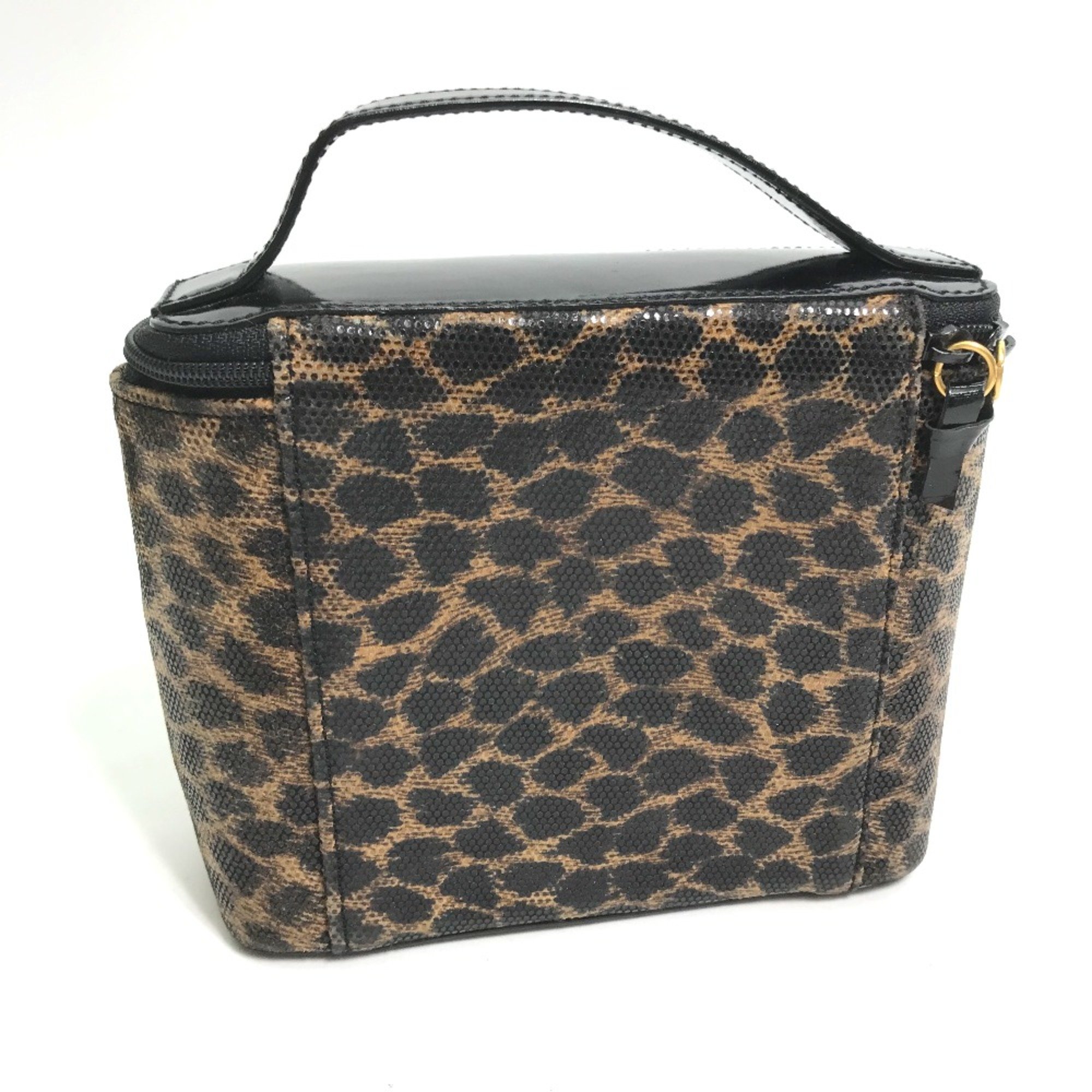 Loewe Leopard leopard print leopard Hand Bag bag with mirror Vanity bag Brown Black