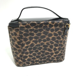 Loewe Leopard leopard print leopard Hand Bag bag with mirror Vanity bag Brown Black