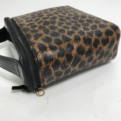 Loewe Leopard leopard print leopard Hand Bag bag with mirror Vanity bag Brown Black