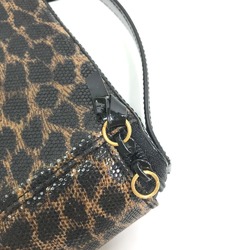 Loewe Leopard leopard print leopard Hand Bag bag with mirror Vanity bag Brown Black