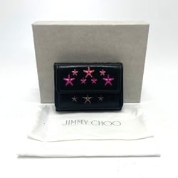 Jimmy Choo Star studs Compact Mini Wallet Trifold wallet Black