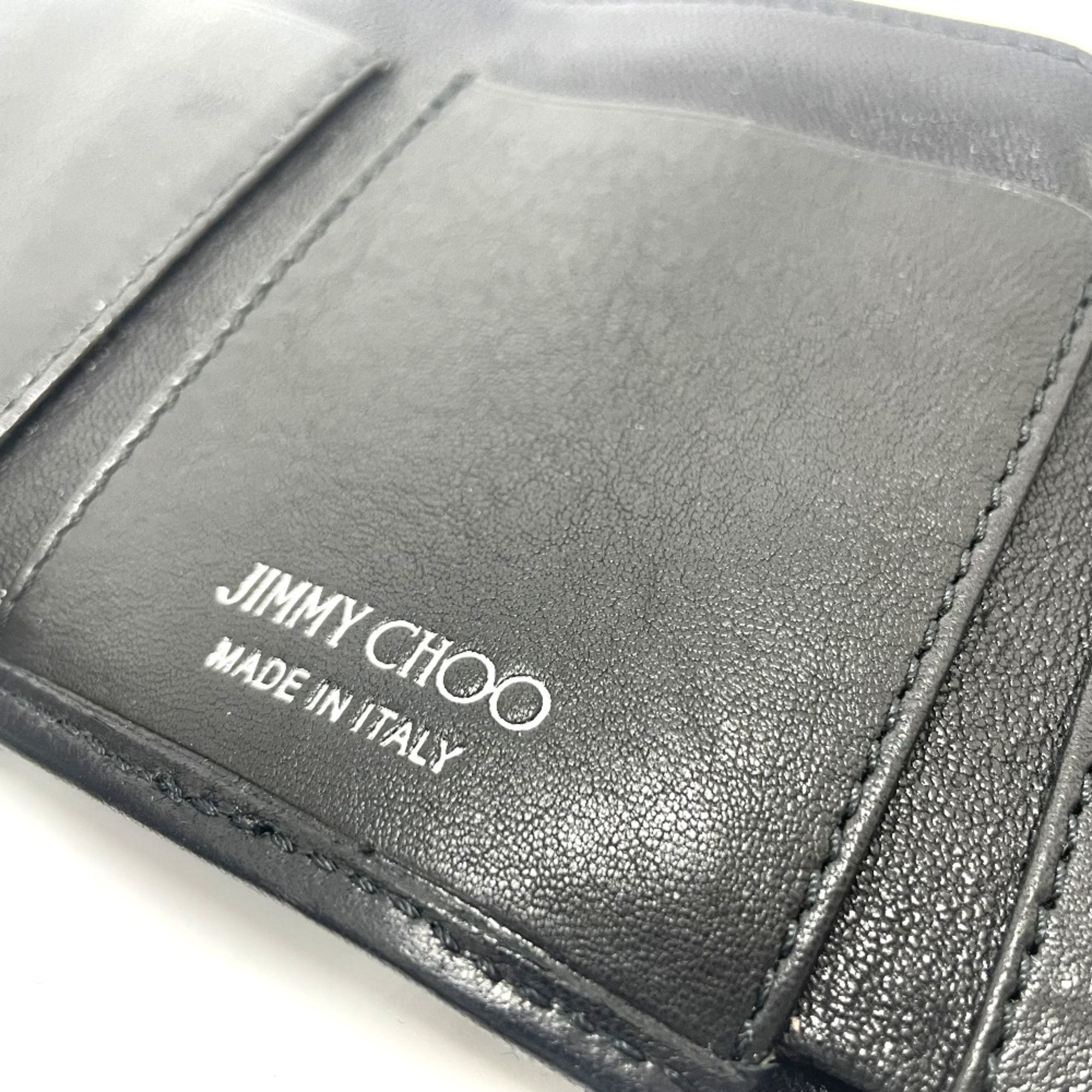 Jimmy Choo Star studs Compact Mini Wallet Trifold wallet Black