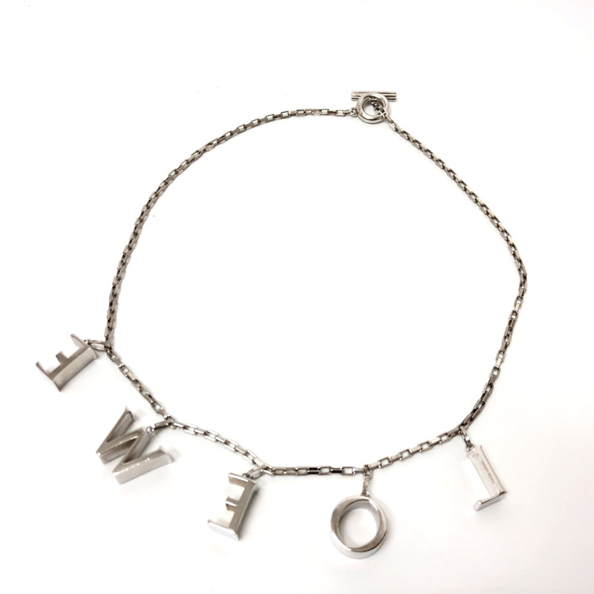 Loewe Icon logo Chain Necklace Silver