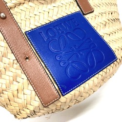 Loewe Shoulder Bag Tote Bag Basket Small Anagram Straw Bag Hand Bag Beige blue