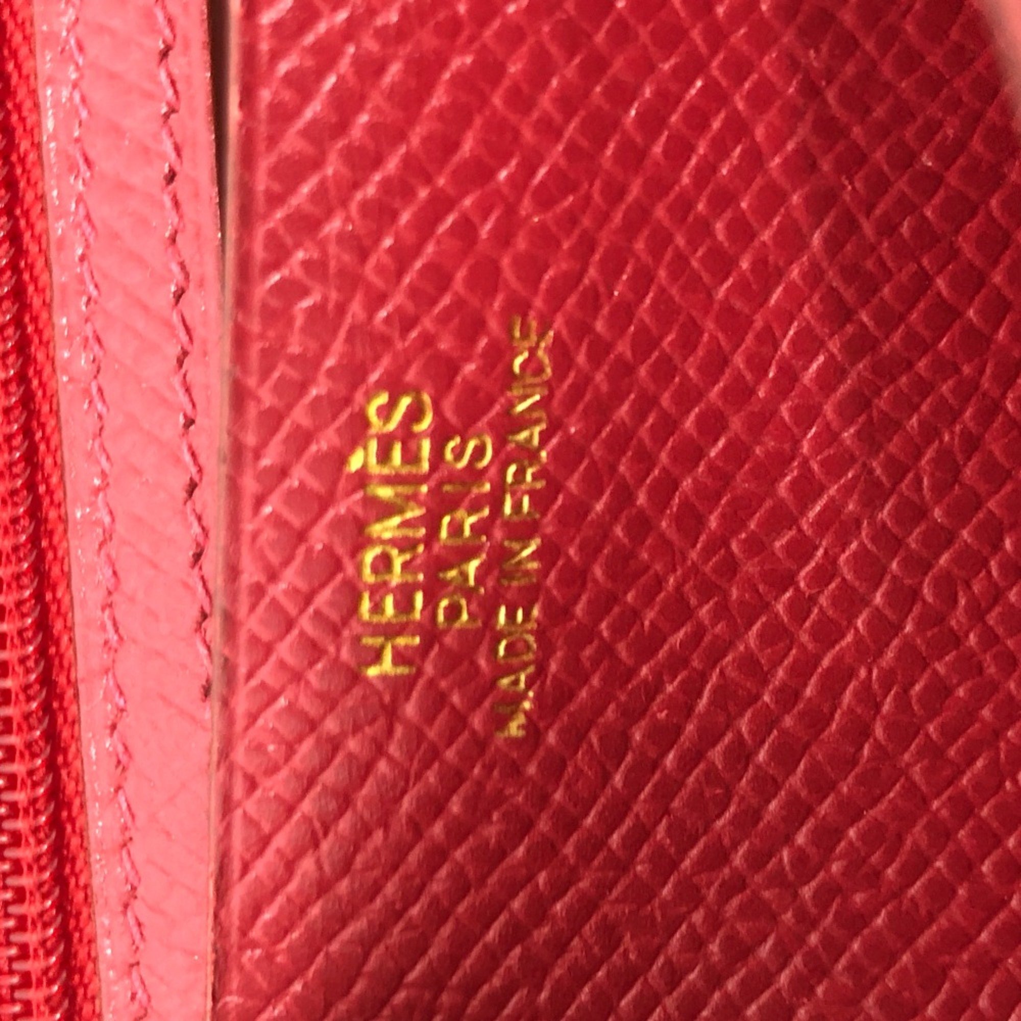 Hermes Two fold Long Wallet Red GoldHardware