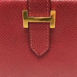 Hermes Two fold Long Wallet Red GoldHardware