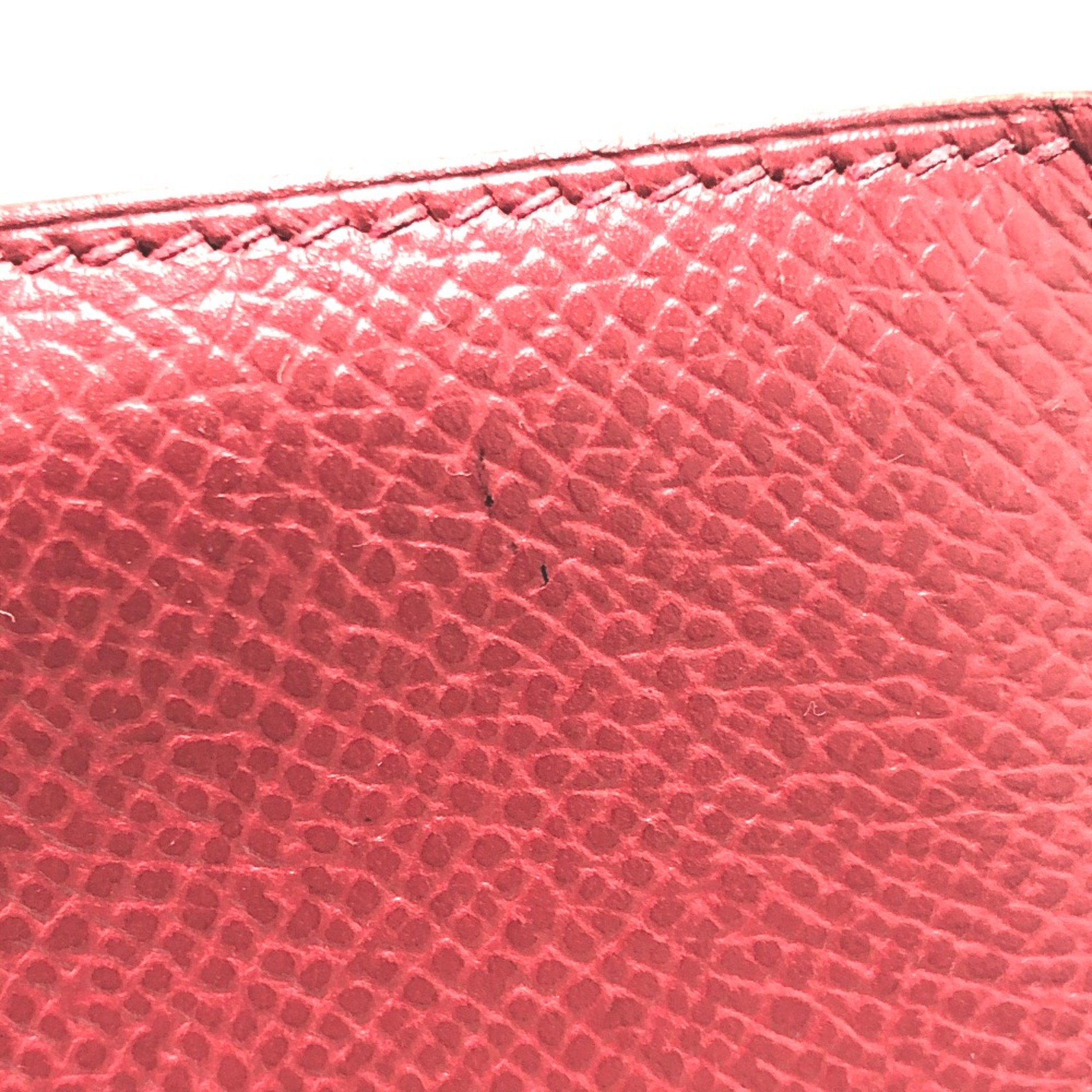 Hermes Two fold Long Wallet Red GoldHardware