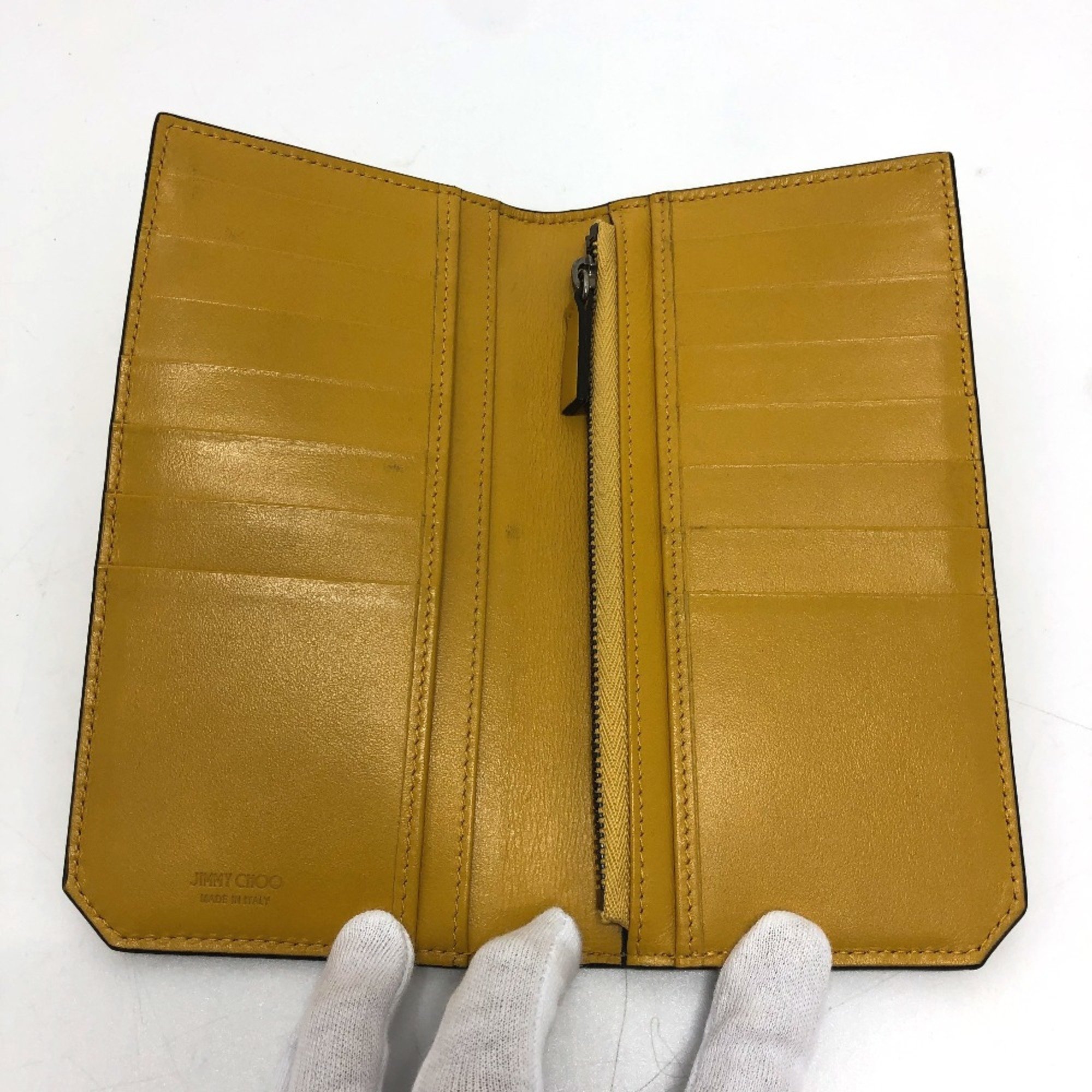 Jimmy Choo flap/logo Saif Long Wallet yellow