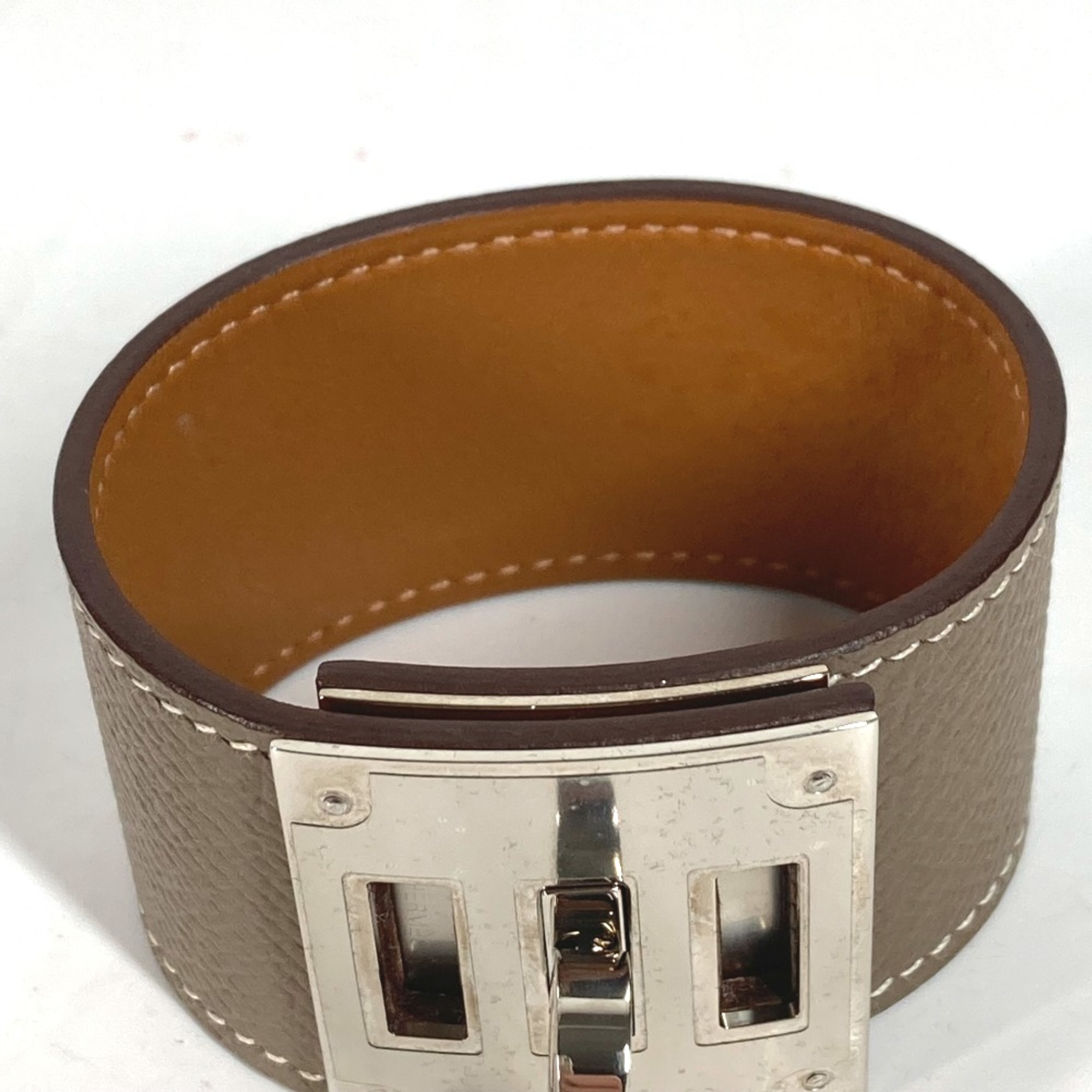 Hermes Accessory bracelet Bangle Etoupe Beige SilverHardware